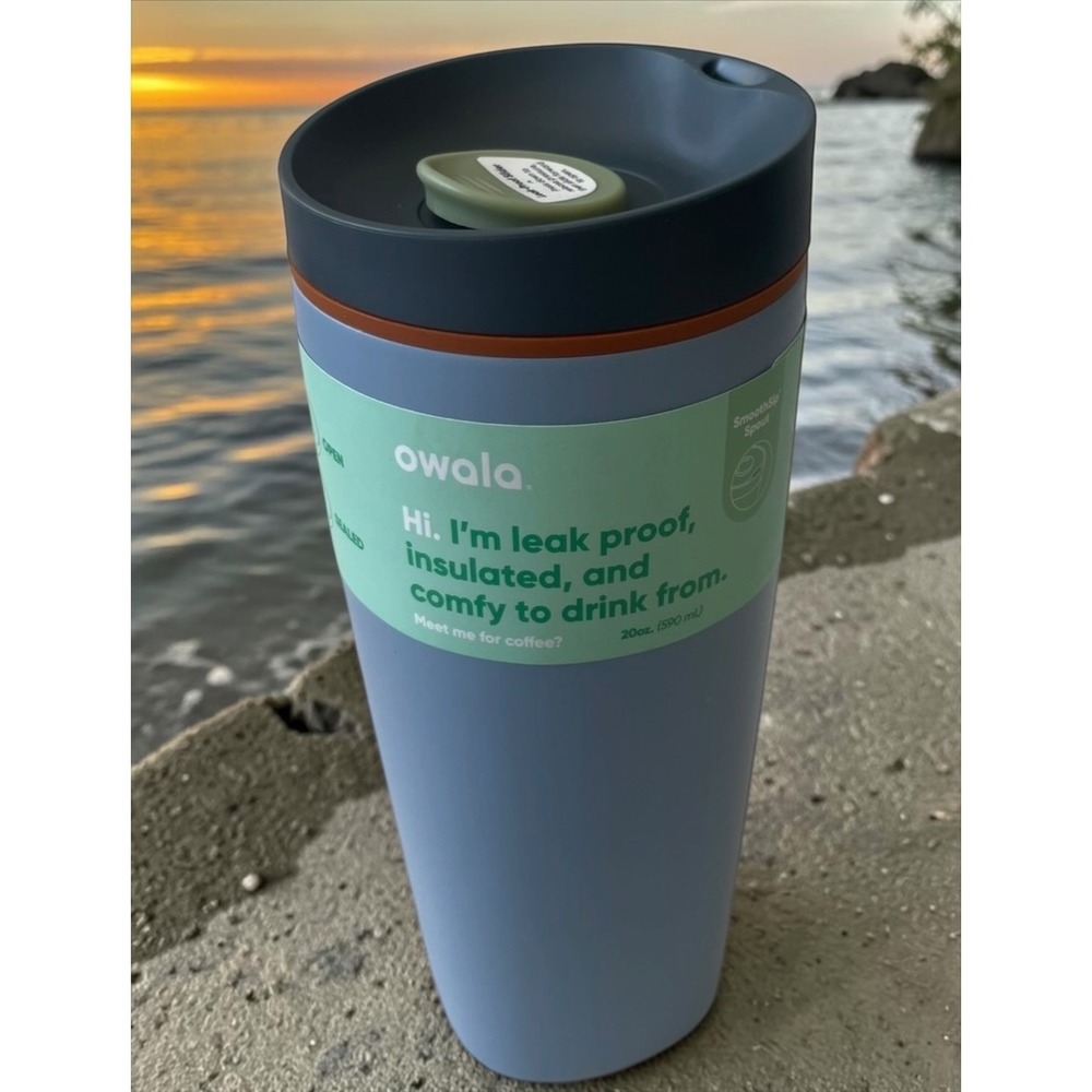 NEW Owala Smooth Sip Slider 20oz Stainless Steel Tumbler in Lakeside - Picture 6 of 7